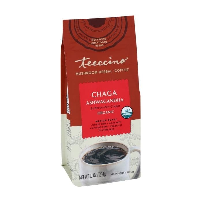 Teeccino Mushroom Herbal Coffee Chaga Ashwagandha Front