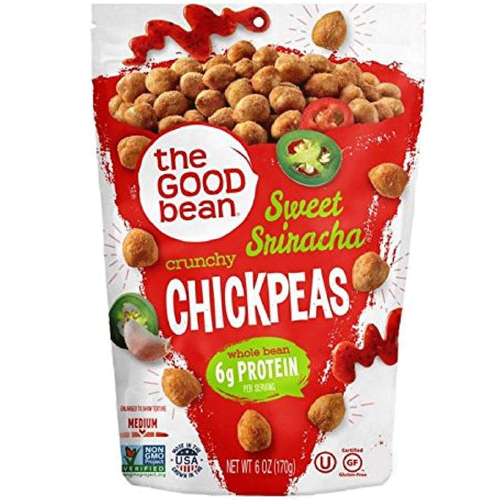 The Good Bean Crunchy Chickpeas Snacks, Sweet Sriracha , 6 Ounce

 | Pack of 6 - PlantX US