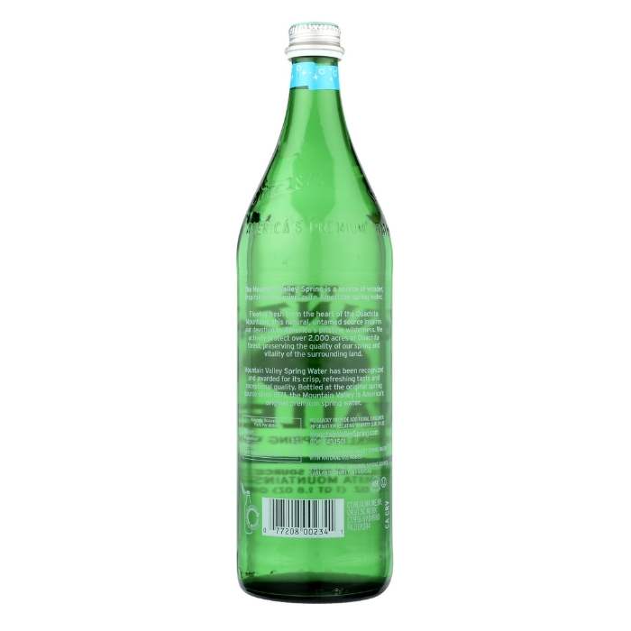 The Mountain Valley - Sparkling Spring Water In Glass, 33.8 fl oz - back