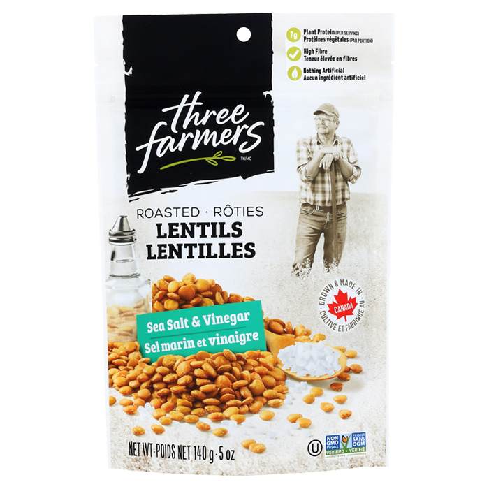 Three Farmers Food Inc - Crunchy Little Lentils Salt & Vinegar , 140g