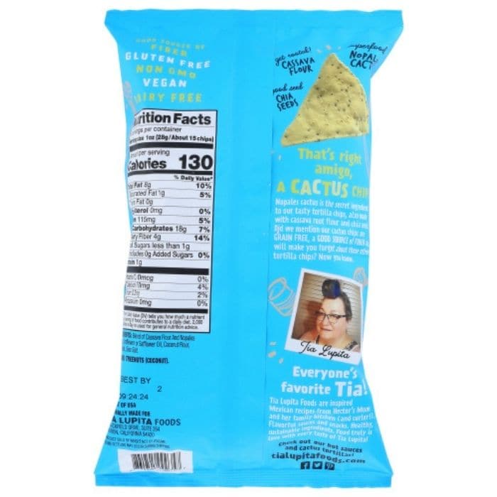 Tia Lupita - Cactus Tortillas - Sea Salt, 5oz - back