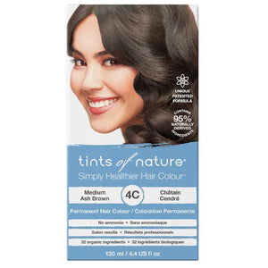 Tints of Nature - 4C Medium Ash Brown Permanent Hair Dye, 4.4 fl oz