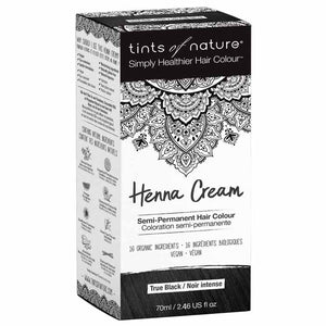 Tints of Nature - Semi-Permanent True Black Hair Dye Henna Cream, 2.46 fl oz