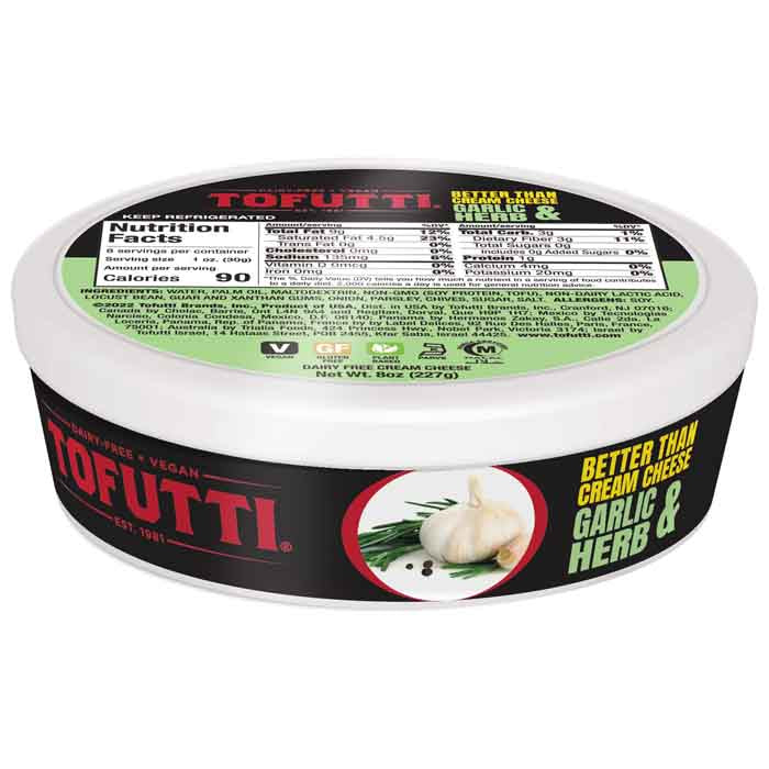 Tofutti - Better Than Cream Cheese Garlic &Herb, 8oz 
