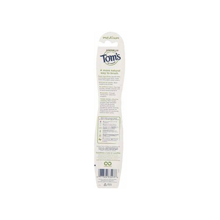 Tom's of Maine - Naturally Clean Toothbrush - Medium - back