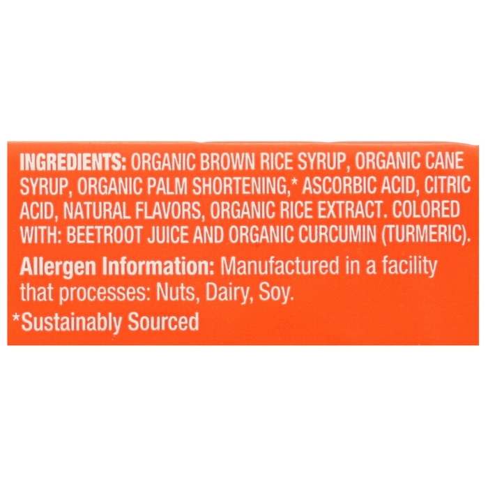 Torie & Howard - Organic Chewie Fruities Blood Orange & Honey, 2.1oz - nutrition facts