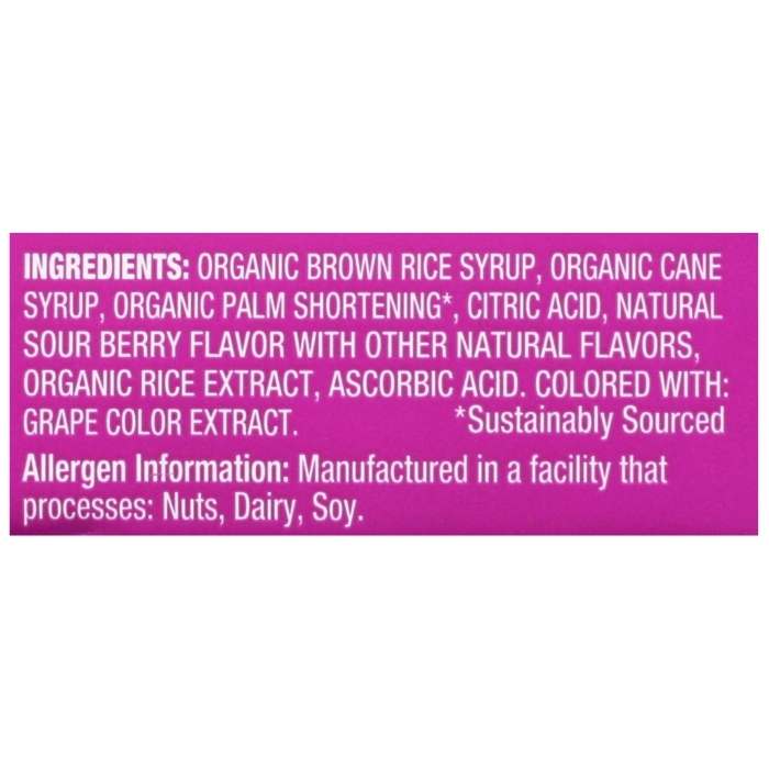 Torie & Howard - Organic Chewie Fruities Sour Berry, 2.1oz - nutrition facts