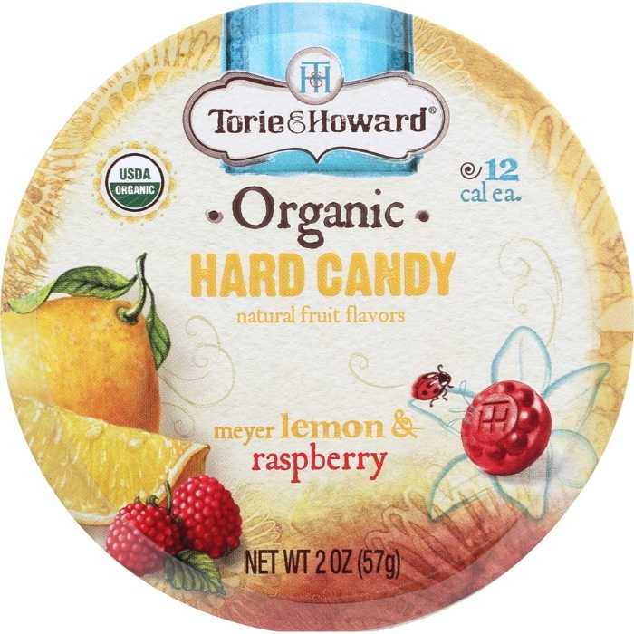 Torie & Howard - Organic Hard Candy Meyer Lemon & raspberry