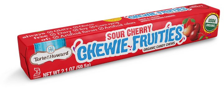 Torie & Howard Chewie Fruitie Sour Cherry Stick, 2.1 Oz  | Pack of 18 - PlantX US
