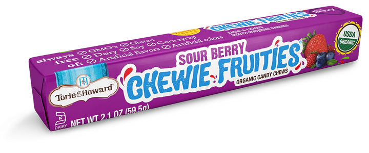 Torie & Howard Chewie Fruitie Stick Sour Berry, 2.1 Oz 
 | Pack of 18 - PlantX US