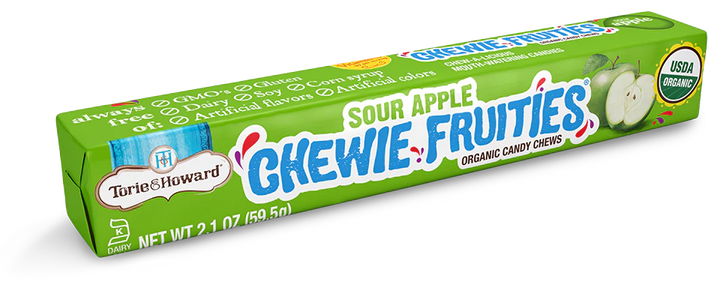 Torie & Howard Organic Sour Chewie Fruities Candy Chews Sour Apple - 2.1 oz | Pack of 18 - PlantX US