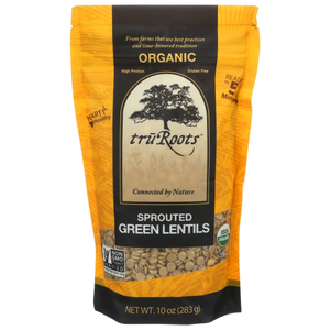 truRoots - Organic, Sprouted Green Lentils, 10 oz  | Pack of 6