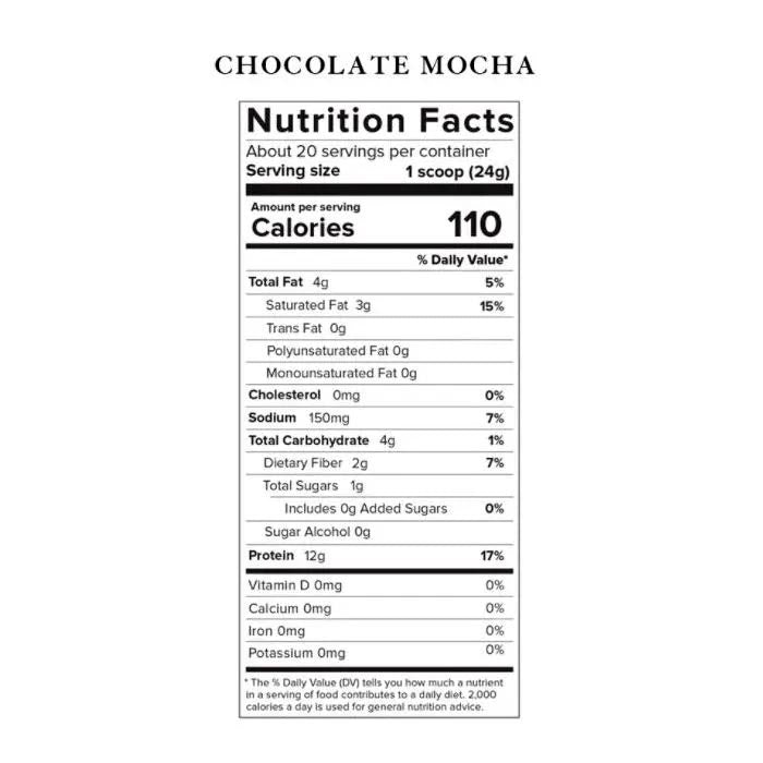 Truvani - Protein + Energy Chocolate Mocha Drink Mix, 17.46oz - back