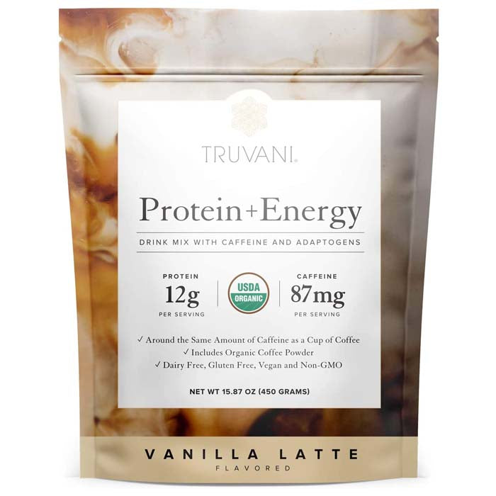 Truvani - Protein + Energy Vanilla Latte Drink Mix, 15.87oz – PlantX US