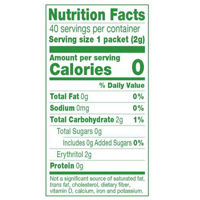 Truvia - Stevia Leaf Calorie-Free Sweetener 40 Packets - back