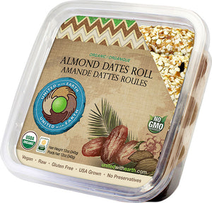 United With Earth - Organic Almond Roll Dates - 12 Oz | Pack of 12