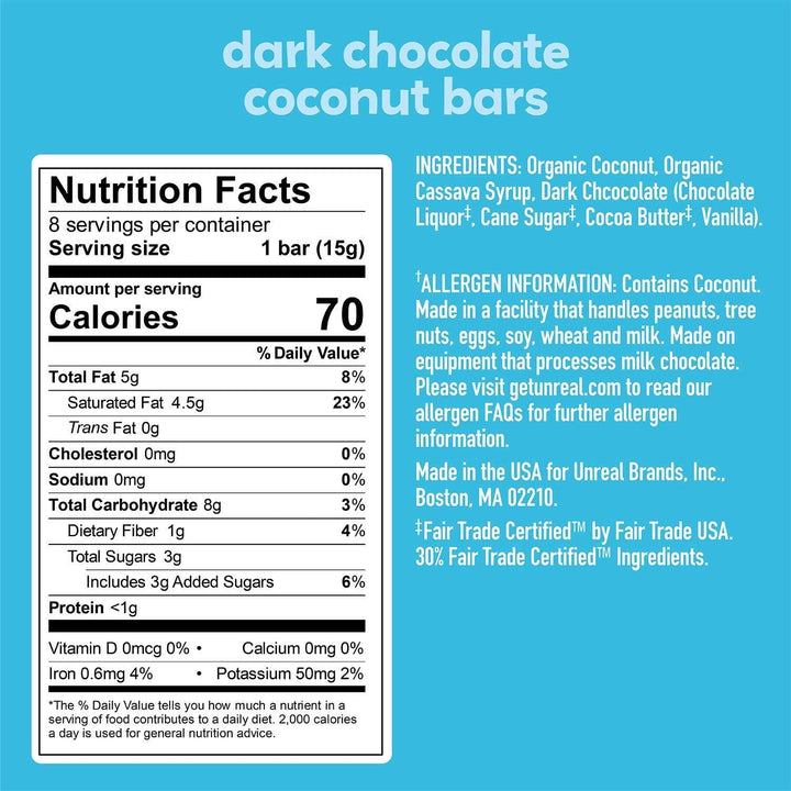 Unreal-Dark Chocolate Coconut Bar, 4 oz
