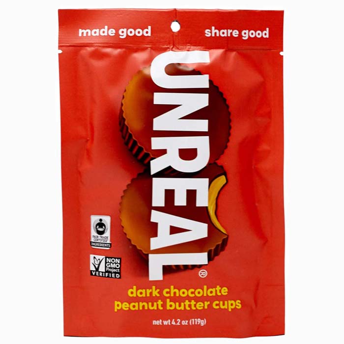 Unreal - Dark Chocolate Nut Butter Cups - Dark Chocolate Peanut Butter Cups - 4.2oz