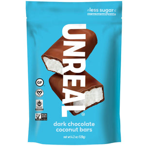 Unreal - Coconut Bars Dark Chocolate, 4.2 Oz | Pack of 6