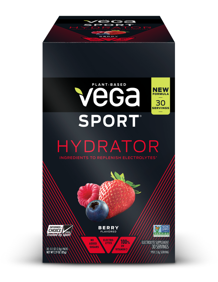 Vega Hydrator,Electrolyte,Berry, 0.1 oz | Pack of 30 - PlantX US