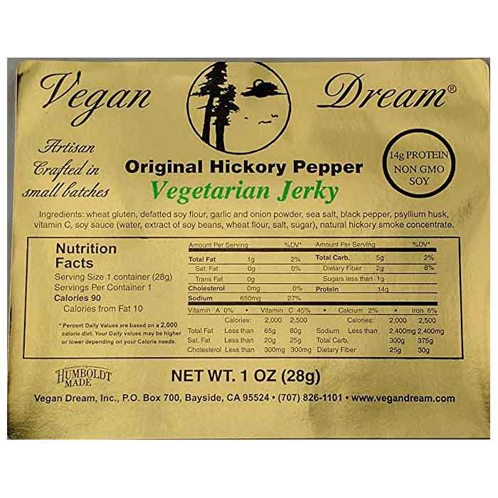 Vegan Dream - Vegan Jerky ,1oz , Hickory Pepper - Back