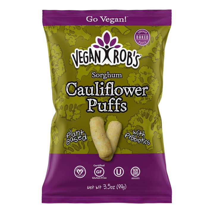 Vegan Rob's - Puffs Cauliflower Probiotic, 3.5oz | Pack of 12 - PlantX US