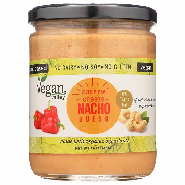 Vegan Valley - Cashew Cheeze Sauce ,16oz , Nacho Queso