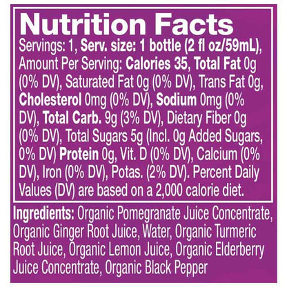 Vive Organic - Immunity Boost Shot - Elderberry, 2oz - back