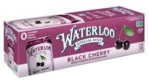 Waterloo Sparkling Water, Black Cherry Naturally Flavored, 12 Cans
 | Pack of 2