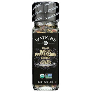 Watkins - Organic Peppercorn Garlic Grinder, 2.7oz