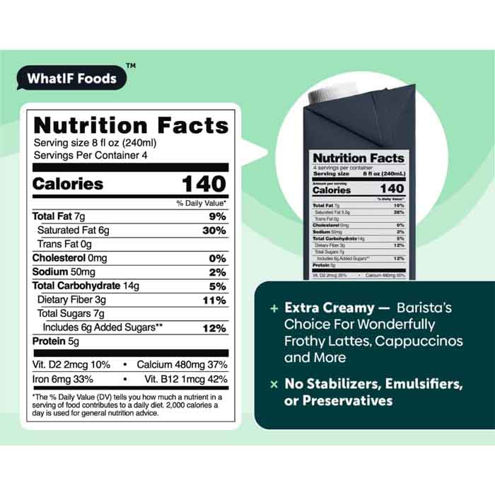 Whatif Foods - Bamnut Milk Barista, 33.8oz - back