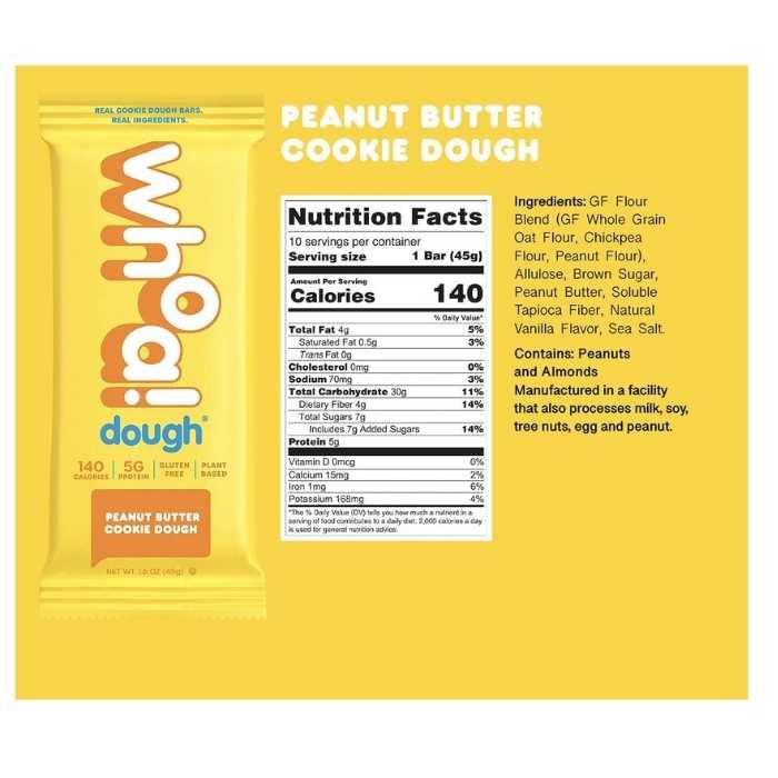 Whoa! Dough - Cookie Dough Bar Peanut Butter back