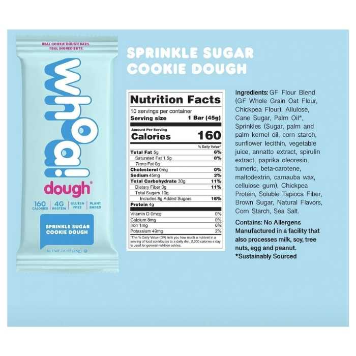 Whoa! Dough - Cookie Dough Bar Sprinkle Sugar Cookie Back
