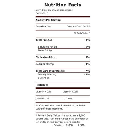 74677842584 - wholly wholesome pizza dough ball nutrition