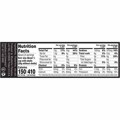 Wonderful Pistachios - Pistachios - Roasted & Salted - 5 oz - back