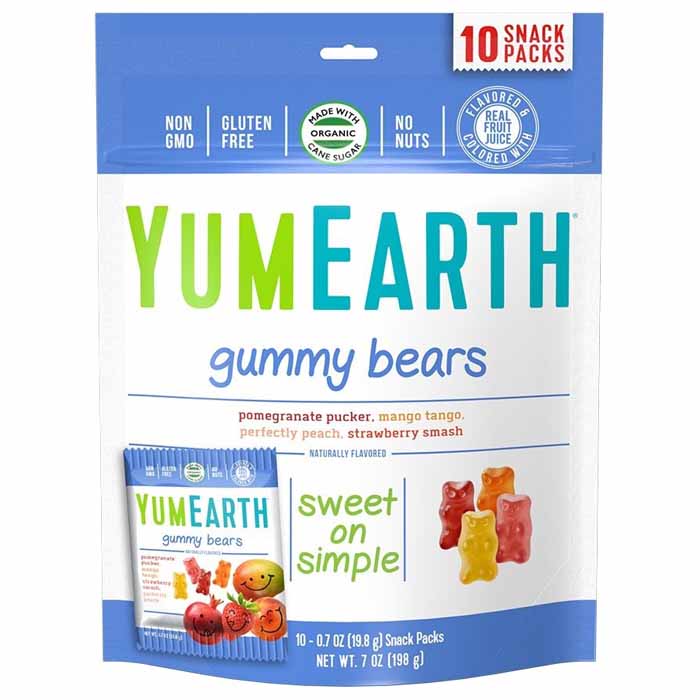 YumEarth - Organic Assorted Flavor Gummy Bears, 10-Pack