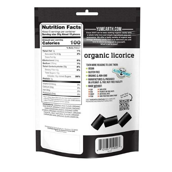 YumEarth - Organic Gluten-Free Black Licorice back