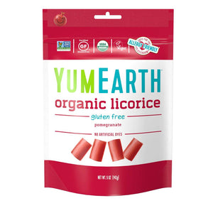 Yum Earth Organic Licorice Gluten Free Pomegranate — 5 oz | Pack of 6