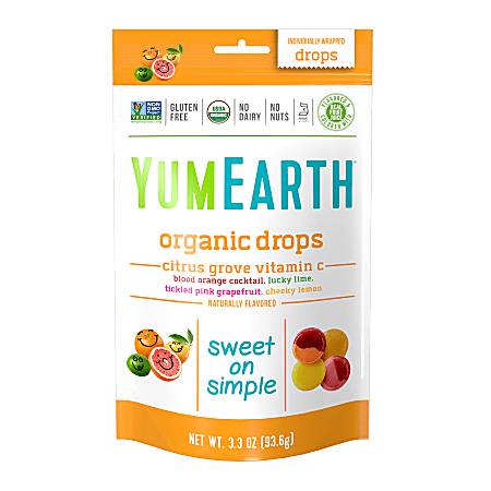 YumEarth - Organic Vitamin C Drops Citrus Grove, 3.3 oz - PlantX US