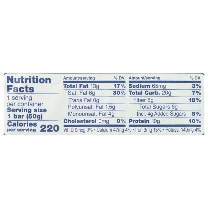 Zing - Coconut Cashew Crisp Vitality Bar, 1.76oz - nutrition facts