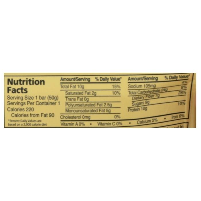 Zing - Peanut Butter Chocolate Chip Vitality Bar, 1.76oz - nutrition facts