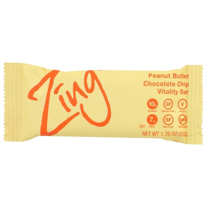 Zing - Peanut Butter Chocolate Chip Vitality Bar, 1.76oz - front