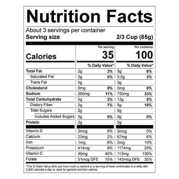 caulipower - Curried Riced Cauliflower- Nutrition Facts