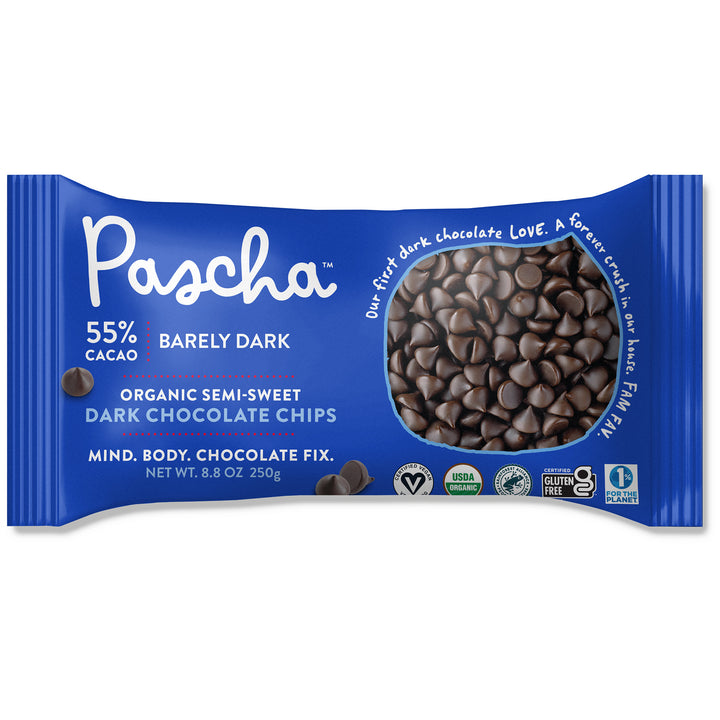 Pascha - 55% Cacao Organic Semi-Sweet Dark Chocolate Chips, 8.8oz - PlantX US