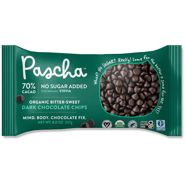 Pascha - 70% Cacao Organic Bitter-Sweet Dark Chocolate Baking Chips, 8.8oz - PlantX US