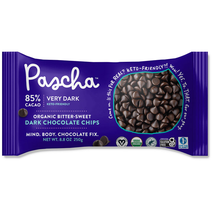 Pascha - 85% Cacao Bitter-Sweet Dark Chocolate Chips, 8.8oz - PlantX US